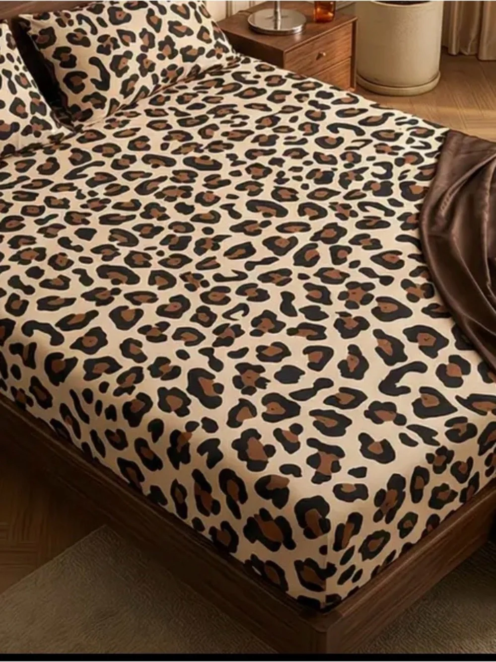 (2) Full 3 pc Leopard Print Fitted Sheet Sets - ( 1 fitted and 2 cases) 2 sets